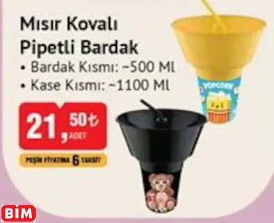 MISIR KOVALI PİPETLİ BARDAK